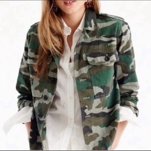 J.CREW Camo Utility Military Shacket / Light Fall spring Jacket Button down XS